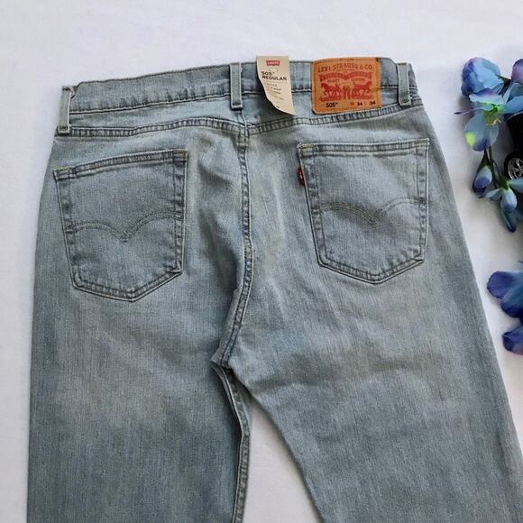 Levi's NWOT 505 Light Wash Straight Leg Jeans Men 34 x 34 - Picture 6 of 8